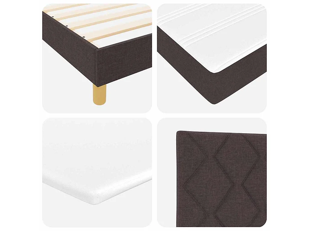 Boxspringbed met kussen Donkerbruin 120 x 200 cm Stof