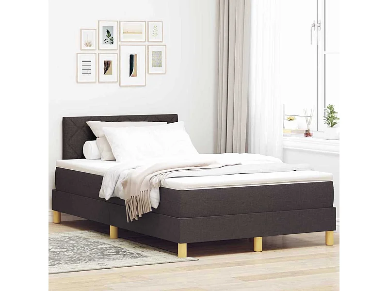Boxspringbett mit Matratze Dunkelbraun 120 x 200 cm Stoff