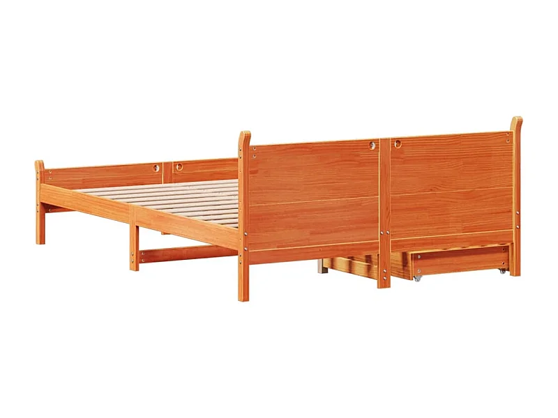Estructura de cama sin colchón madera maciza marrón 120x190 cm