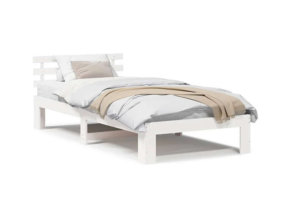 Struttura del letto Bianco 100 x 200 cm Legno massello di pino