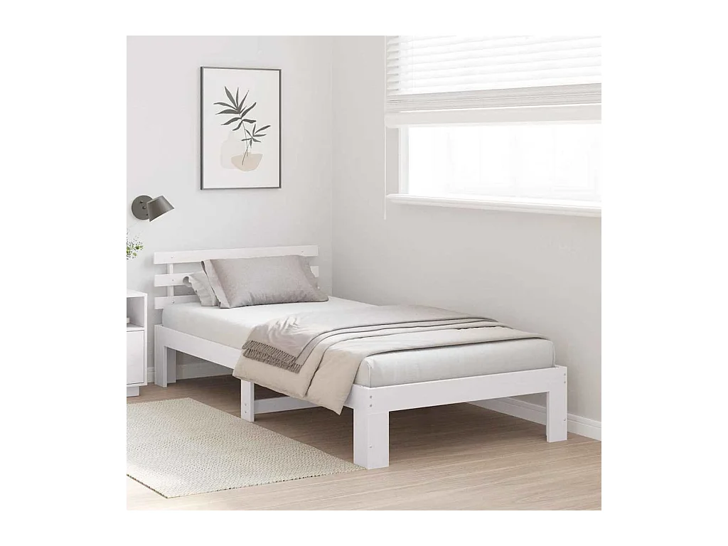Struttura del letto Bianco 100 x 200 cm Legno massello di pino