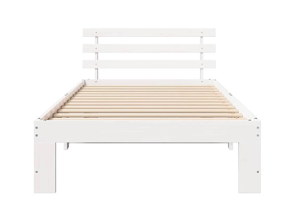 Cadre de lit avec tête de lit Blanc 100 x 200 cm Pin massif