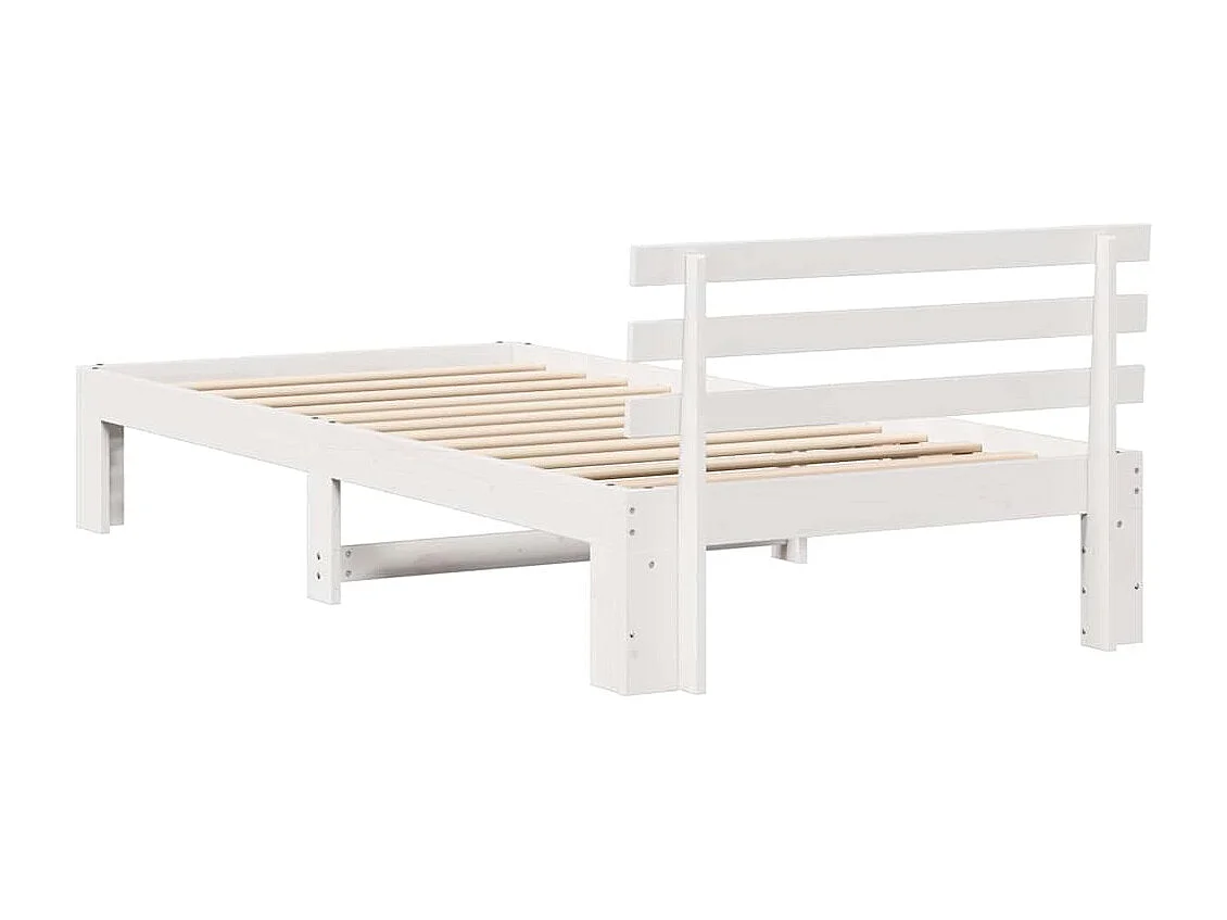 Cadre de lit avec tête de lit Blanc 100 x 200 cm Pin massif
