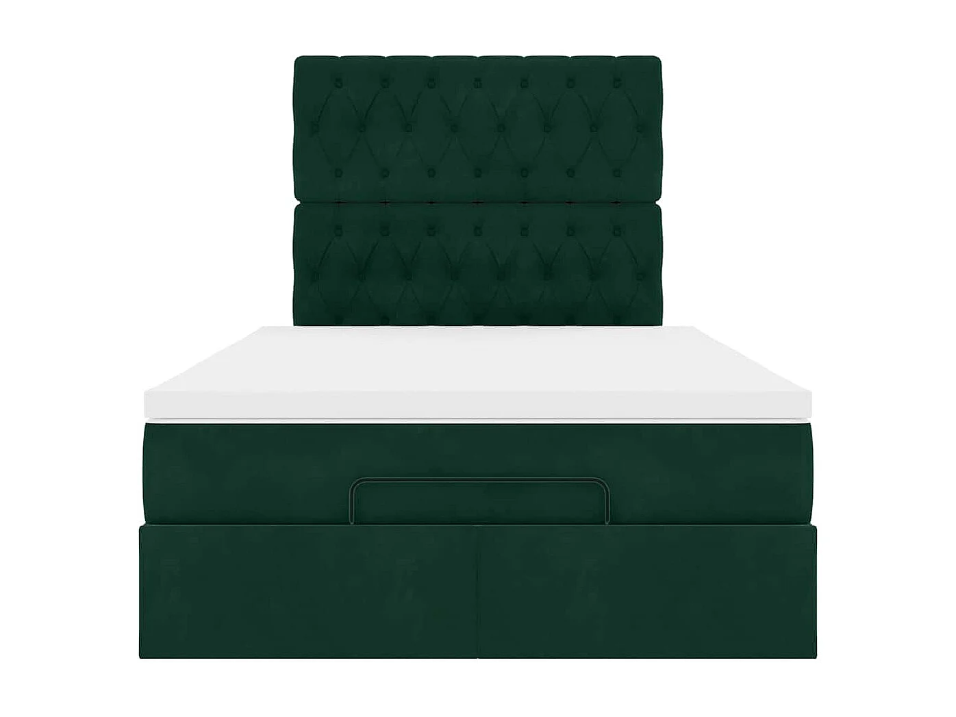 Ottoman-Bett mit Matratzen Dunkelgrün 120x200 cm Samt