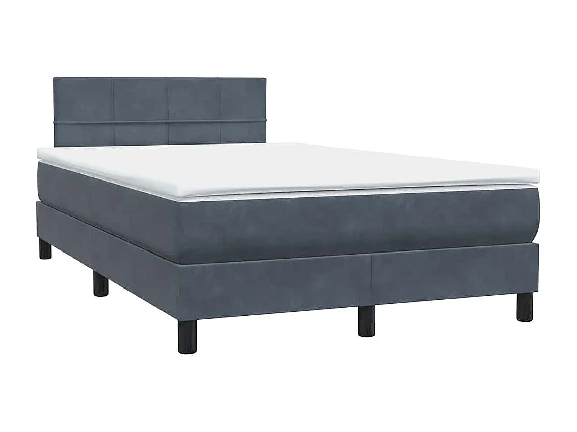 Boxspringbett mit Matratze & LED Dunkelgrau 120x210 cm Samt