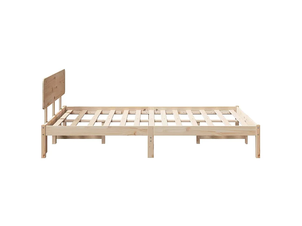 Bedframe met hoofdeinde Naturel 120 x 200 cm Massief grenenhout