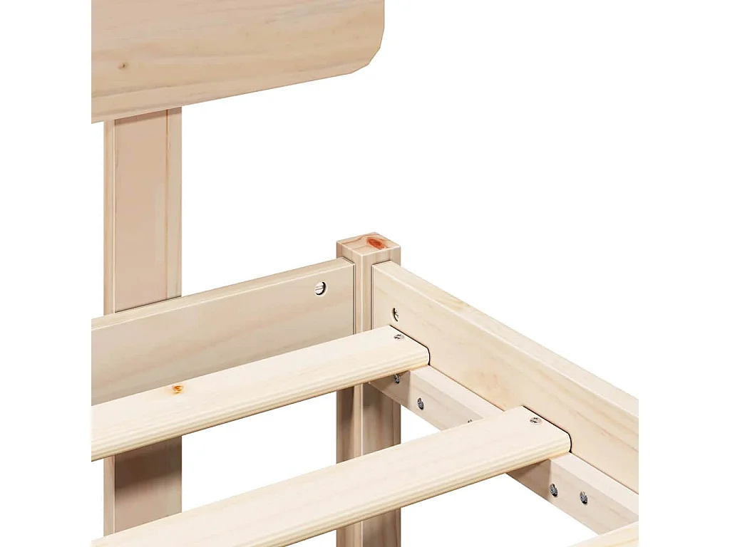 Bedframe met hoofdeinde Naturel 120 x 200 cm Massief grenenhout