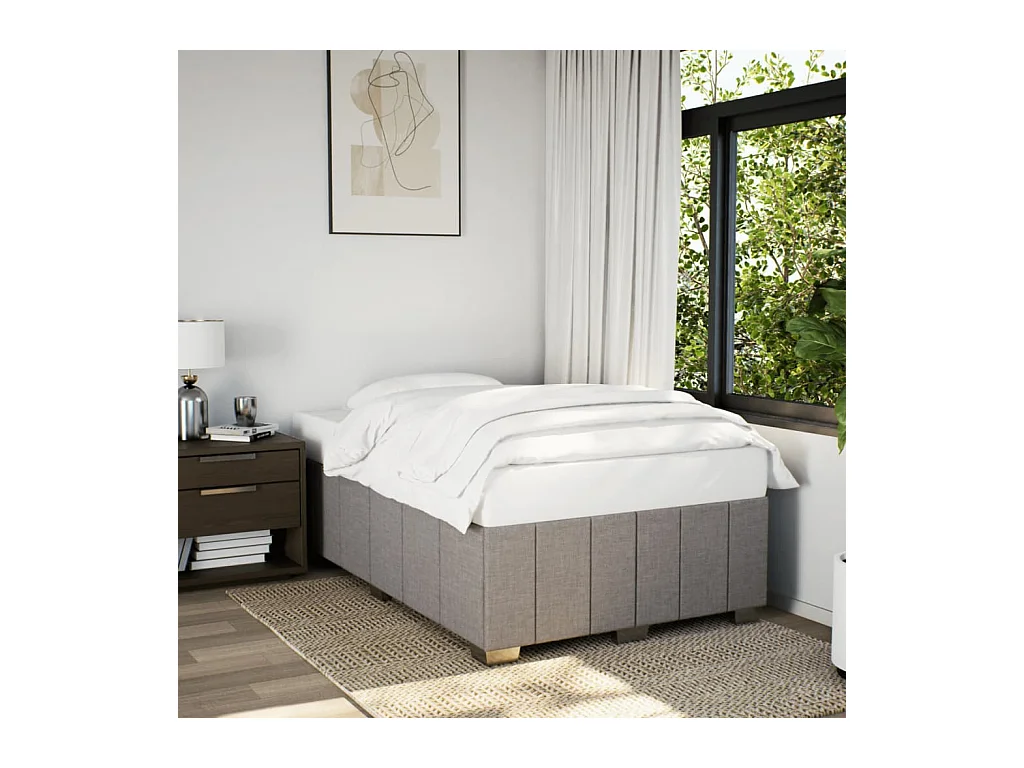Estructura de cama sin colchón tela gris taupe 120x200 cm
