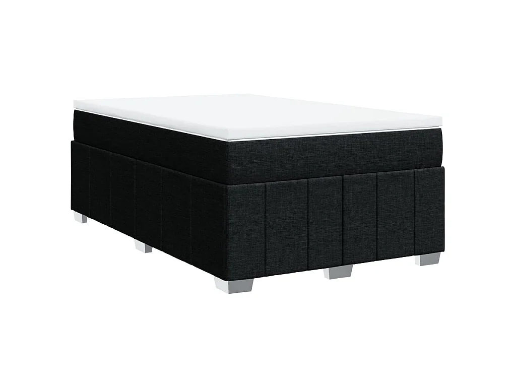 Cama box spring con colchón tela negro 120x190 cm