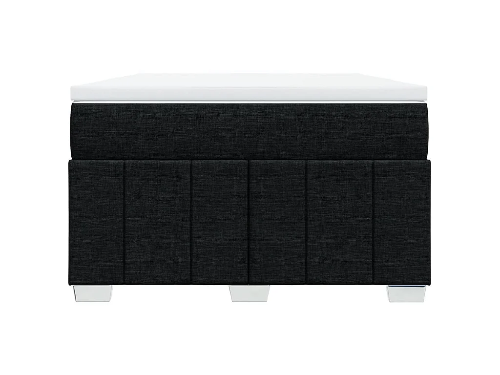 Cama box spring con colchón tela negro 120x190 cm