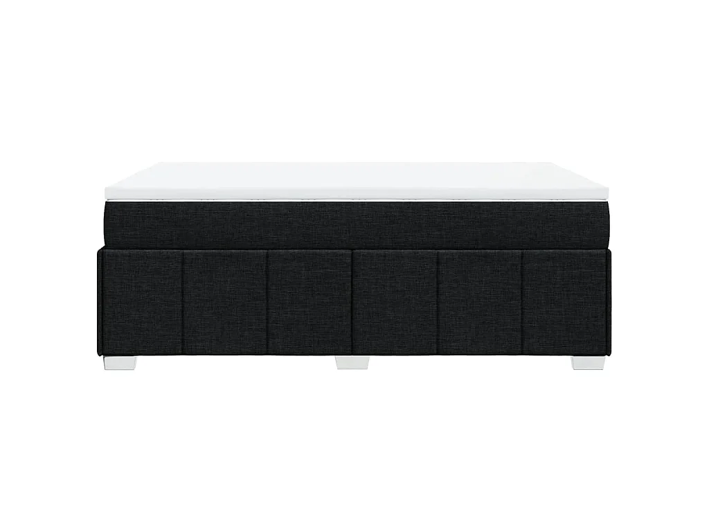 Cama box spring con colchón tela negro 120x190 cm