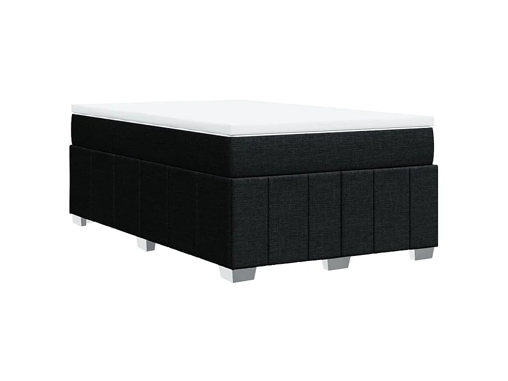Cama box spring con colchón tela negro 120x190 cm