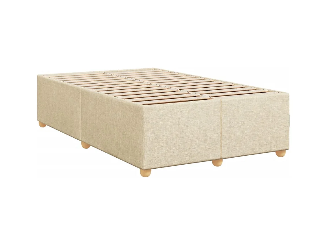 Sommier à lattes de lit avec matelas Crème 120x200 cm Tissu