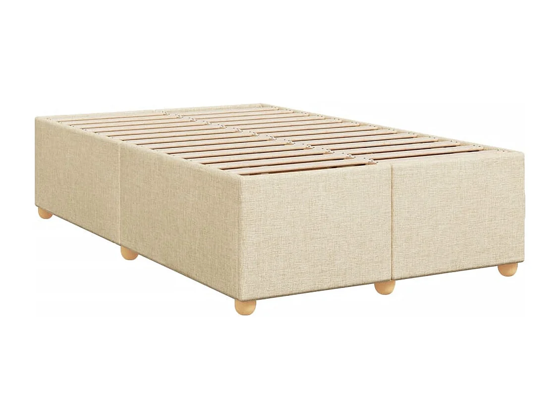 Sommier à lattes de lit avec matelas Crème 120x200 cm Tissu
