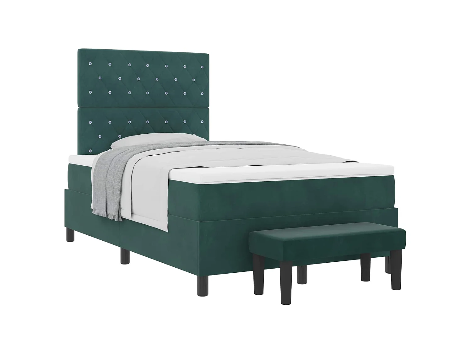 Boxspringbett mit Kopfteil Dunkelgrün 200 x 120 cm Samt