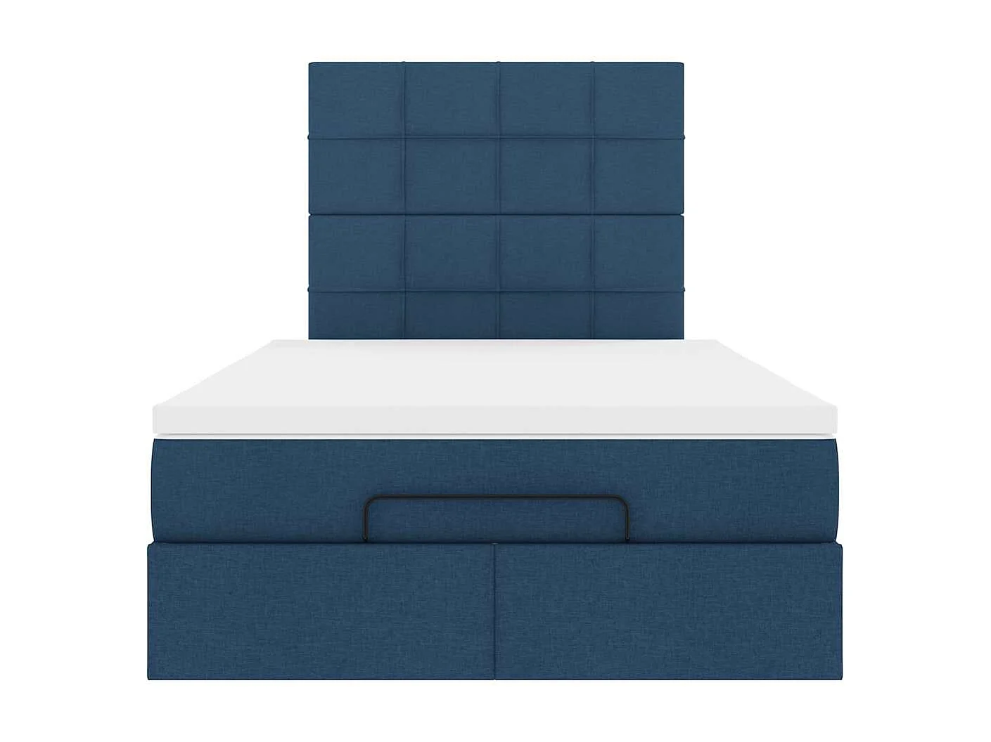 Ottoman-Bett mit Matratze Blau 120x200 cm Stoff