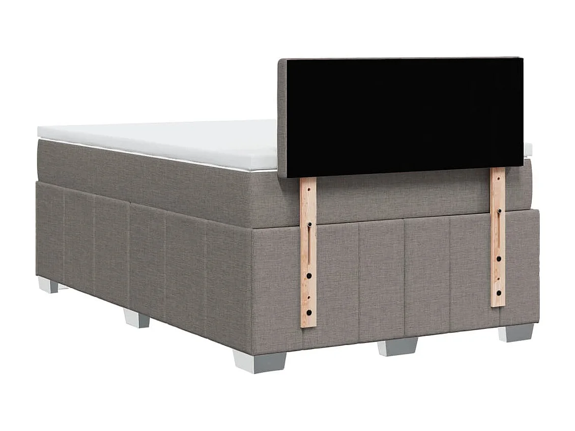Cama boxspring c/ colchão 120x190cm tecido castanho-acinzentado