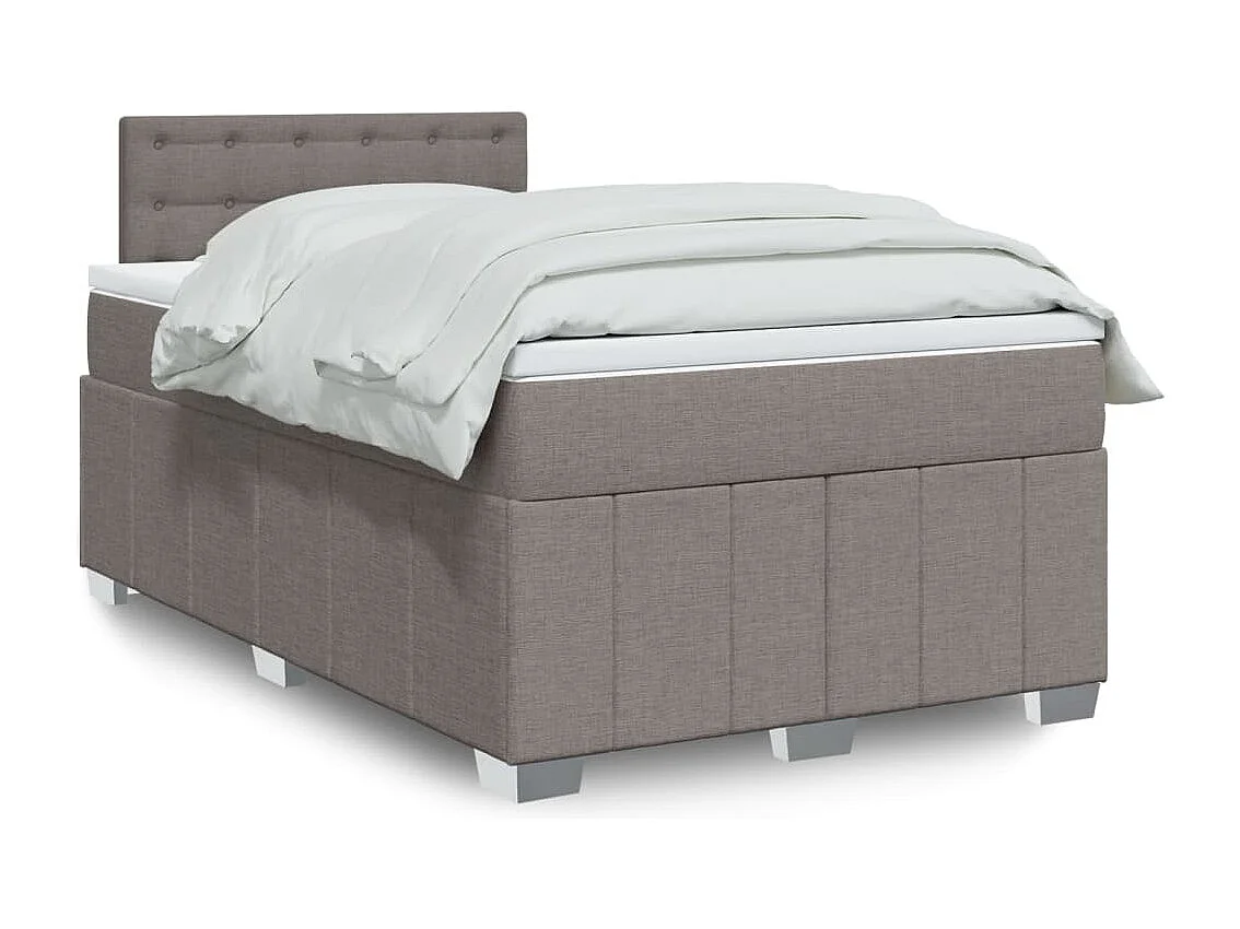 Sommier à lattes de lit avec matelas taupe 120x190 cm tissu