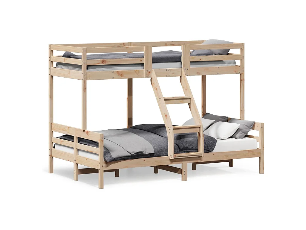 Letto a Castello 80x200/120x200 cm in Legno Massello di Pino