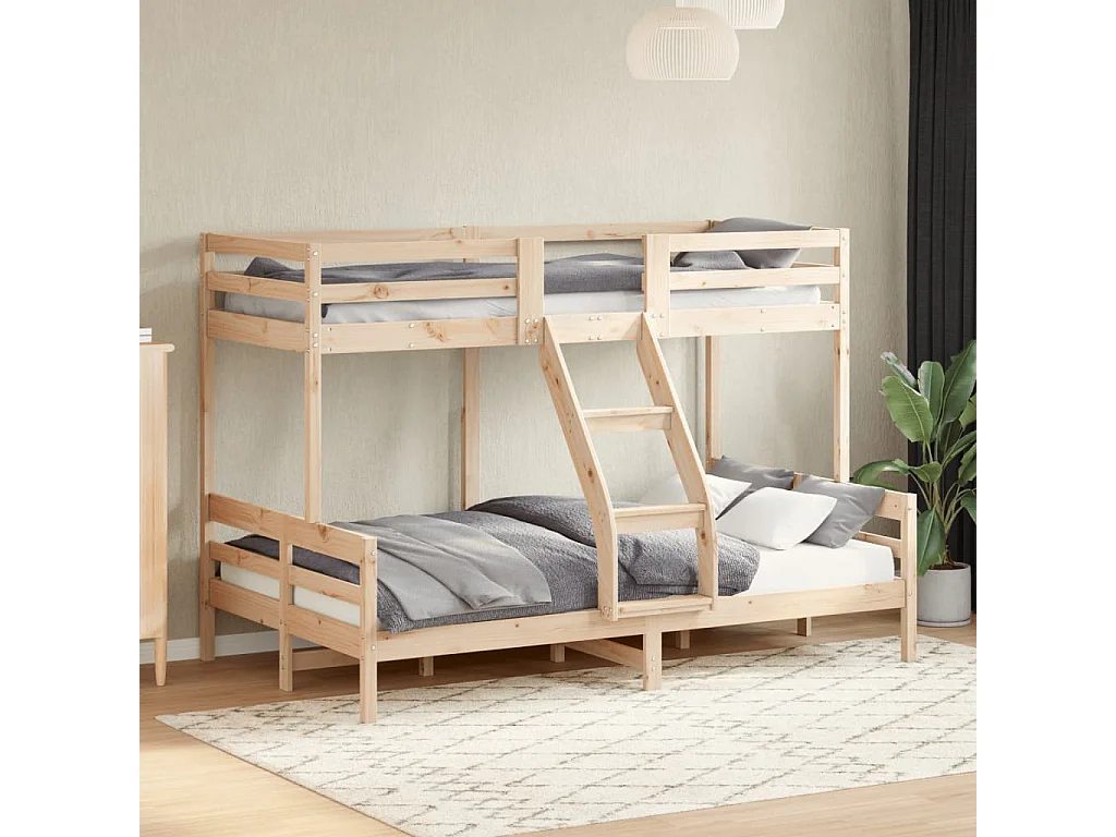 Letto a Castello 80x200/120x200 cm in Legno Massello di Pino