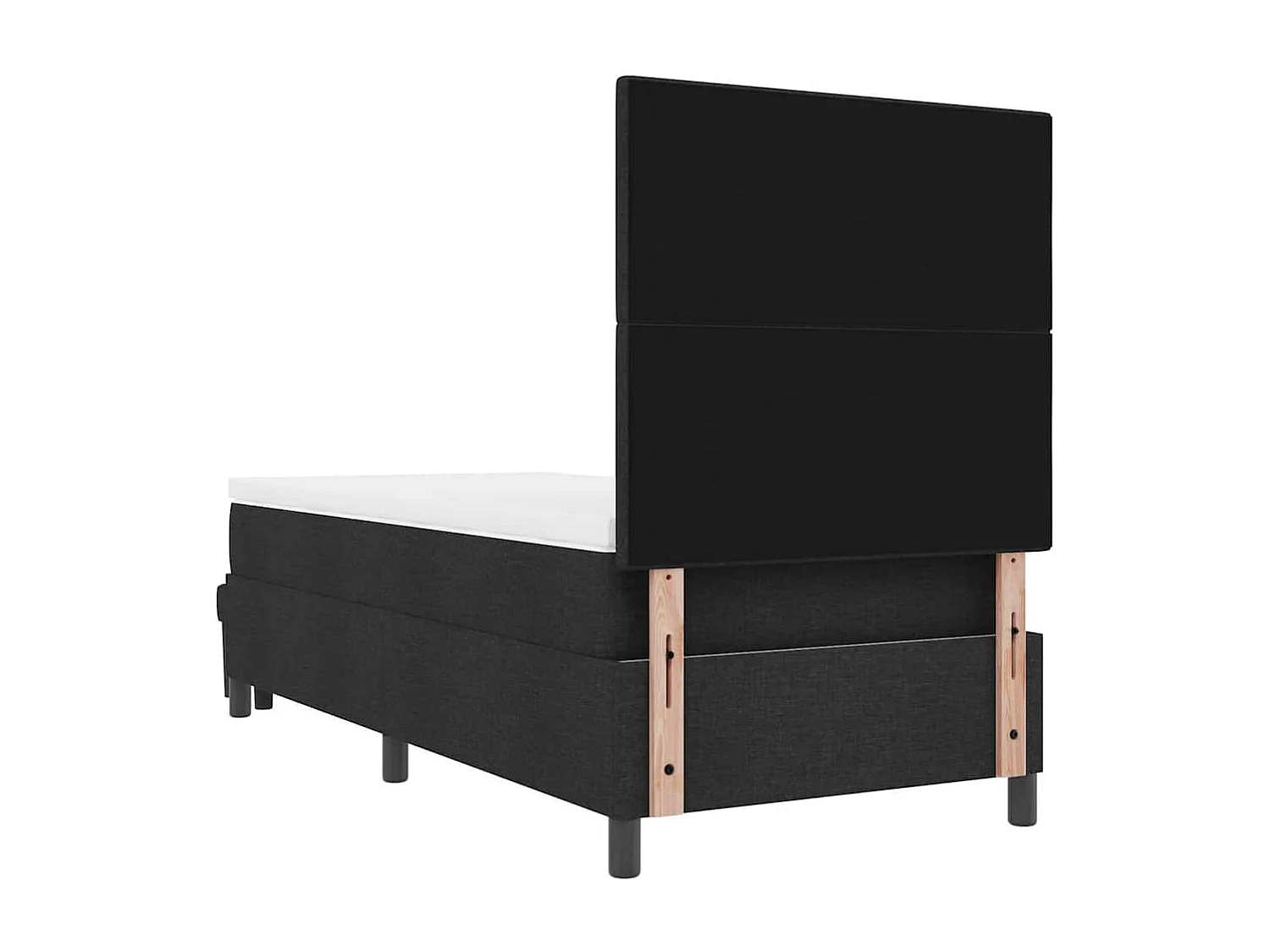 Lit à ressorts Noir 100 x 200 cm tissu & Bois d'ingénierie