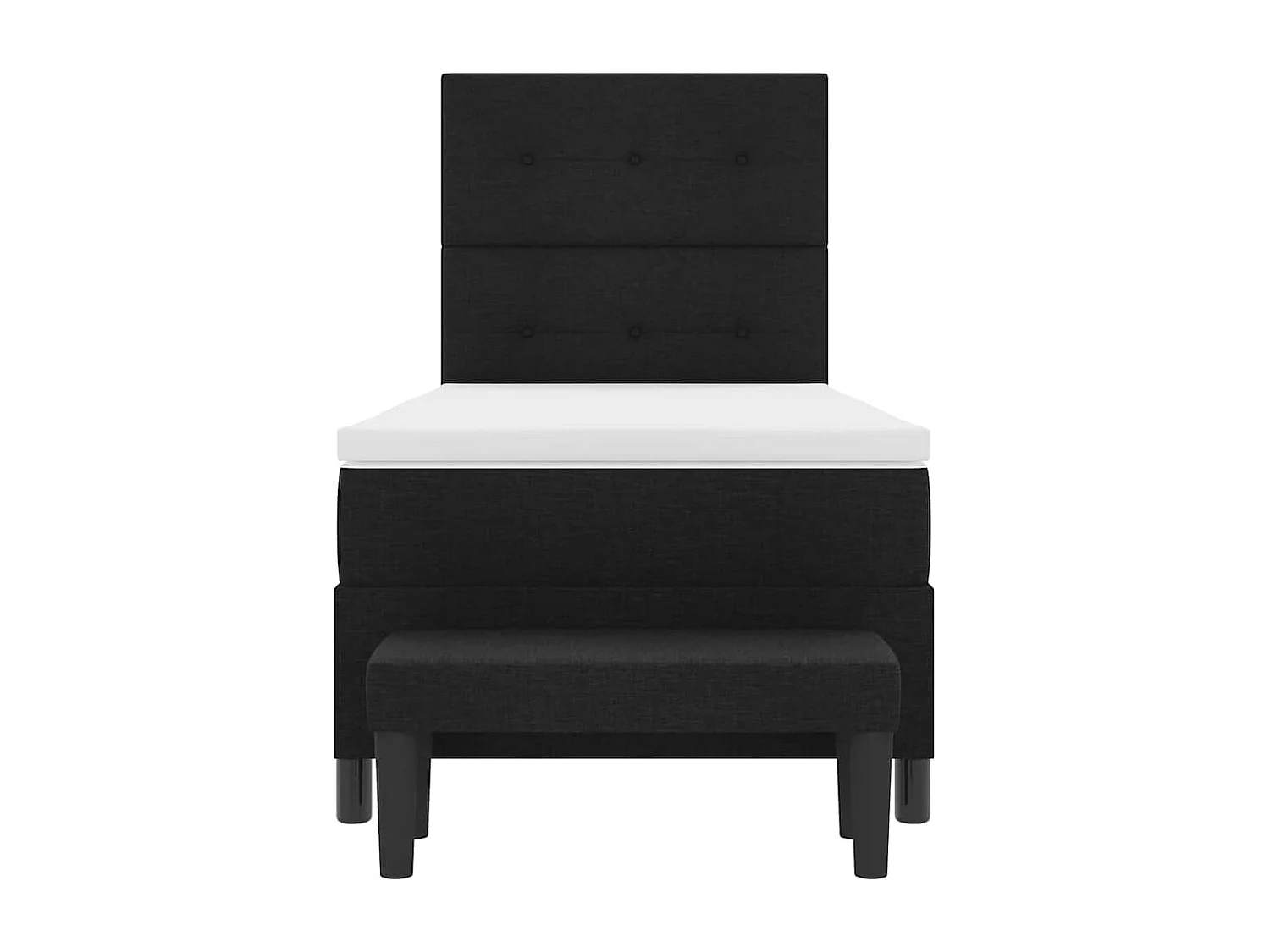 Letto a molle con testiera Nero 100 x 200 cm Tessuto