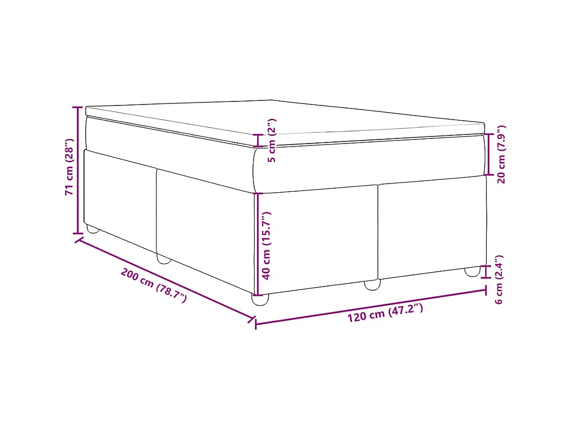 Boxspringbett mit Matratze Creme 120x200 cm Stoff