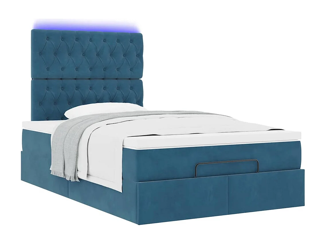 Struttura Letto Pouf con Materassi 120x190 cm Velluto