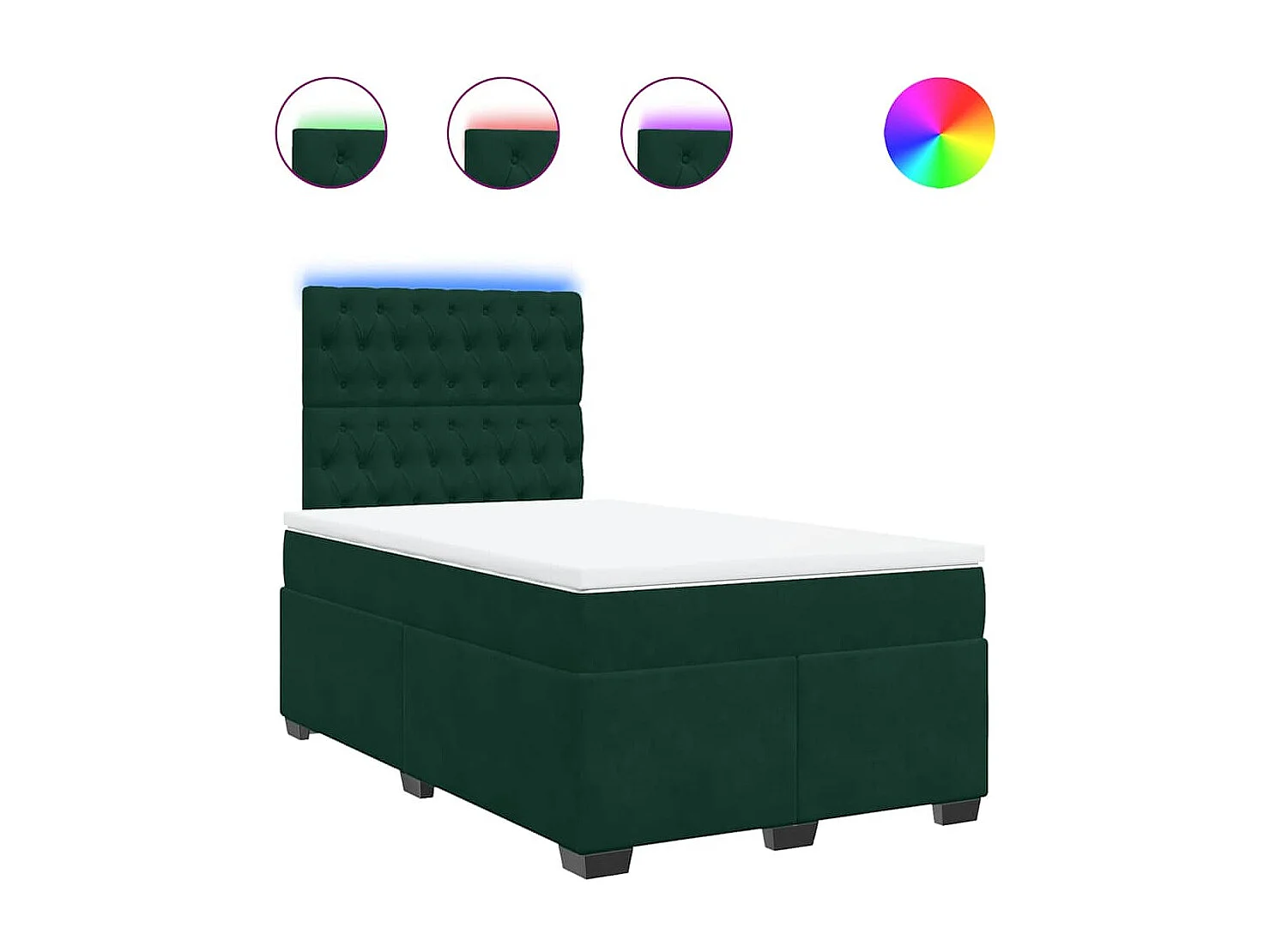 Sommier à lattes de lit avec matelas vert foncé 120x190 cm