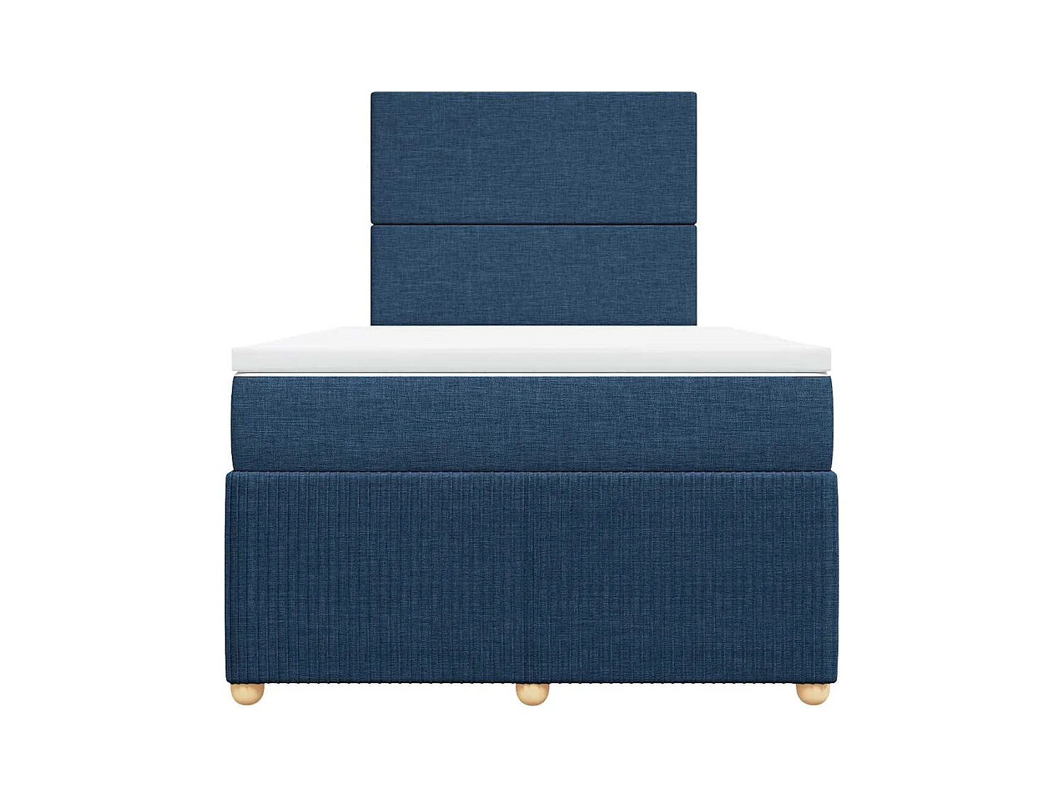 Sommier à lattes de lit avec matelas bleu 120x190 cm tissu