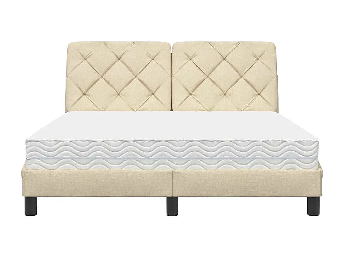 Bett mit Matratze Creme 120x200 cm Stoff
