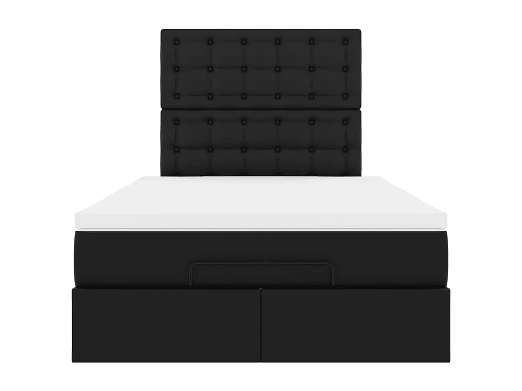 Ottoman bed met matras 120x200cm kunstleer zwart