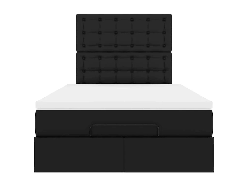 Ottoman bed met matras 120x200cm kunstleer zwart