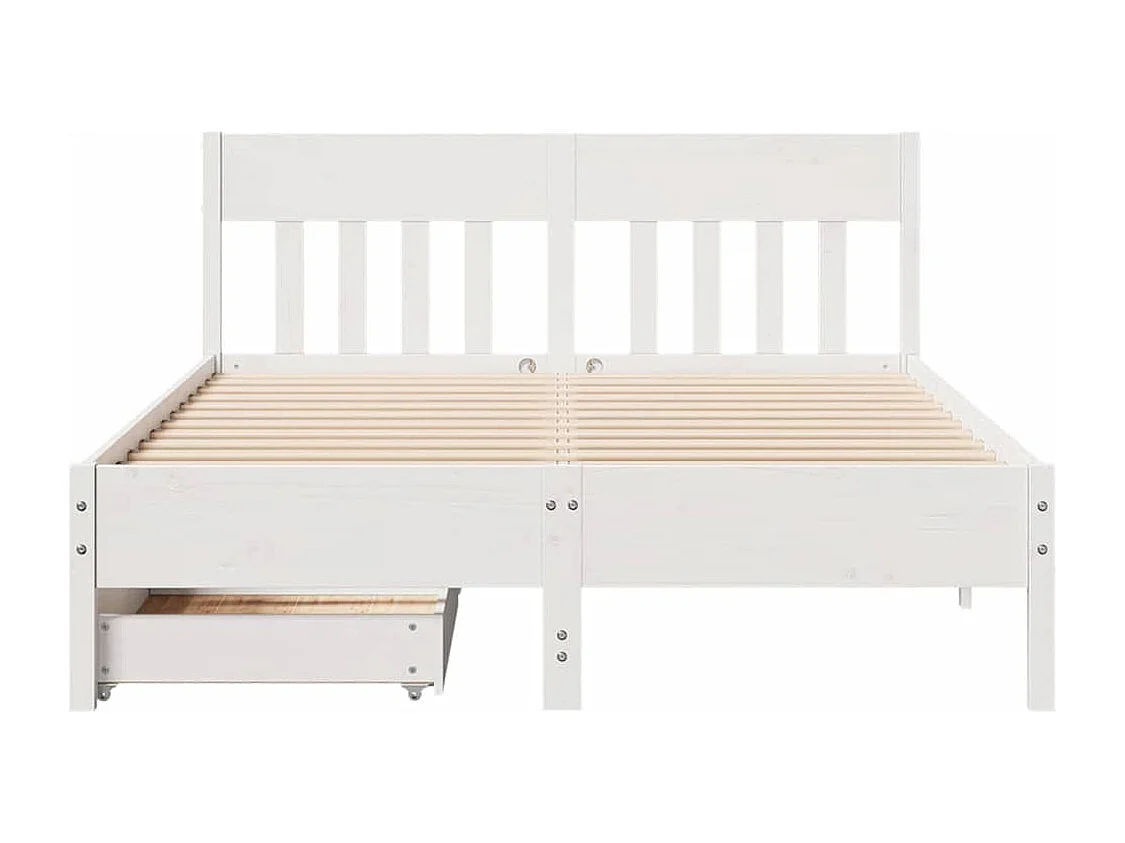 Cadre de lit sans matelas blanc 120x190 cm bois de pin massif