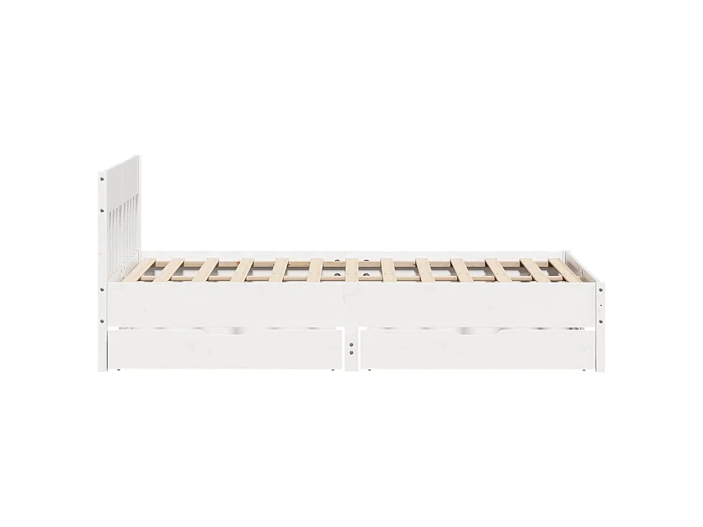 Cadre de lit sans matelas blanc 120x190 cm bois de pin massif