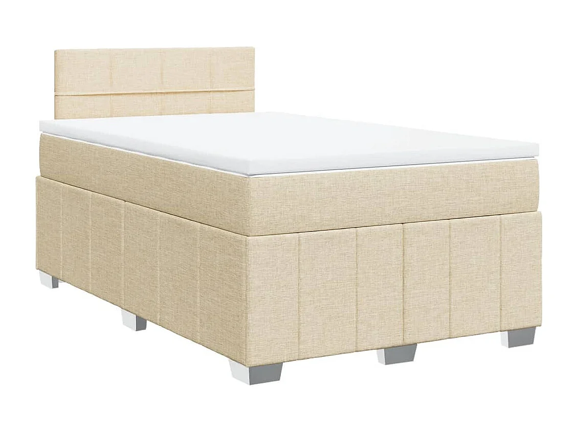 Cama boxspring com colchão 120x190 cm tecido cor creme