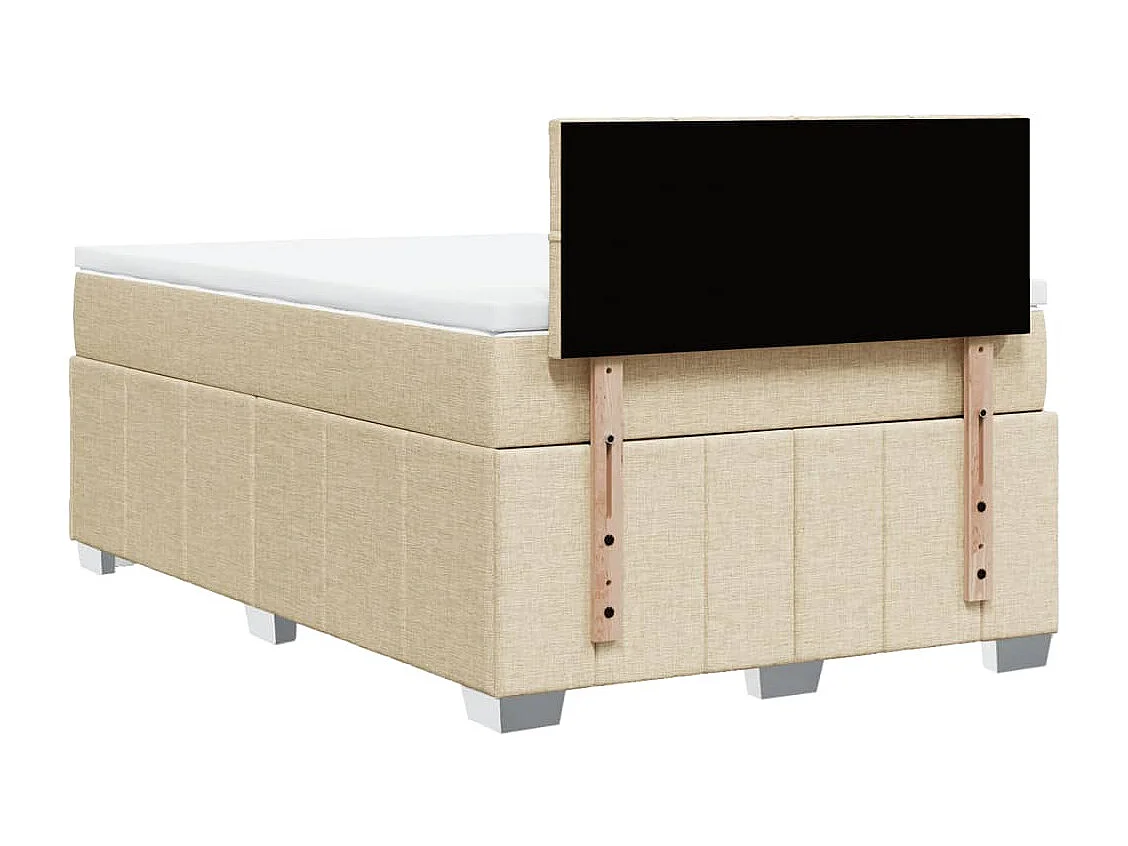 Cama boxspring com colchão 120x190 cm tecido cor creme