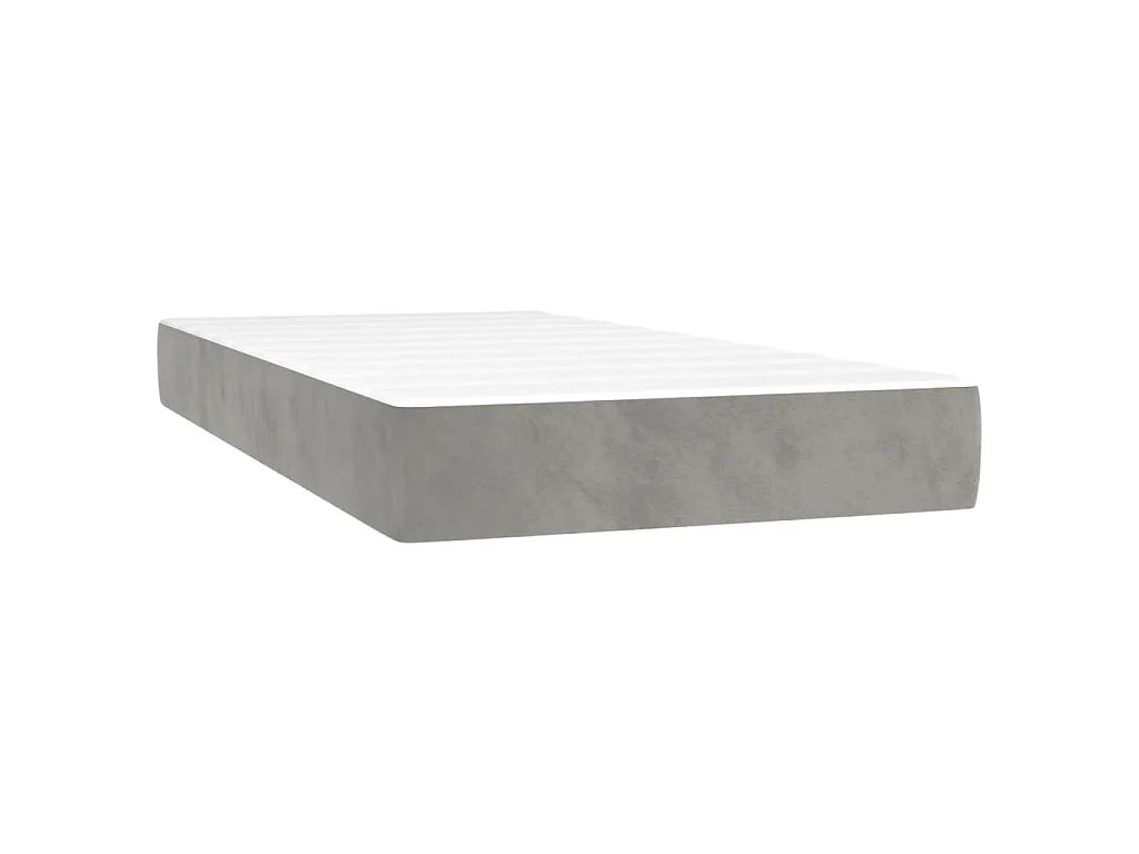 Boxspringbett mit Matratze Hellgrau 120x190 cm Samt