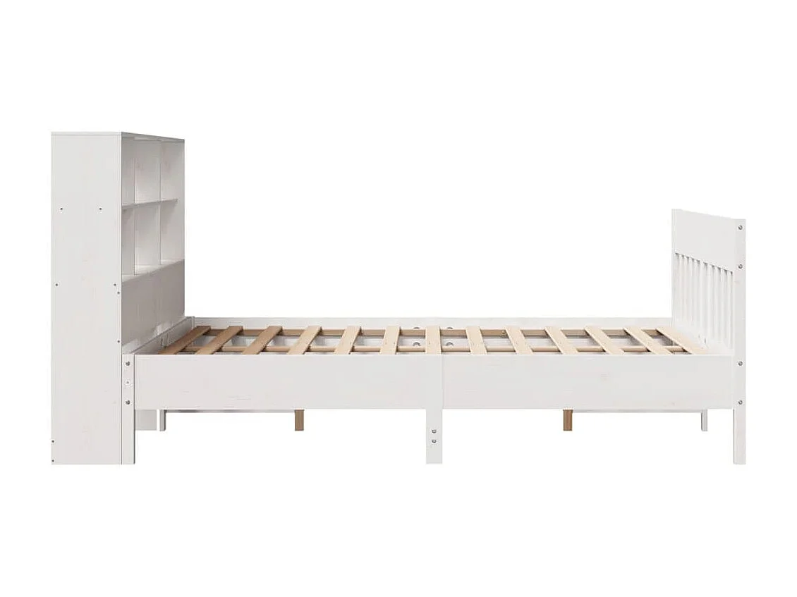 Cadre de lit sans matelas blanc 120x200 cm bois de pin massif