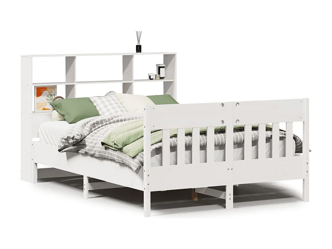 Bedframe zonder matras massief grenenhout wit 120x200 cm