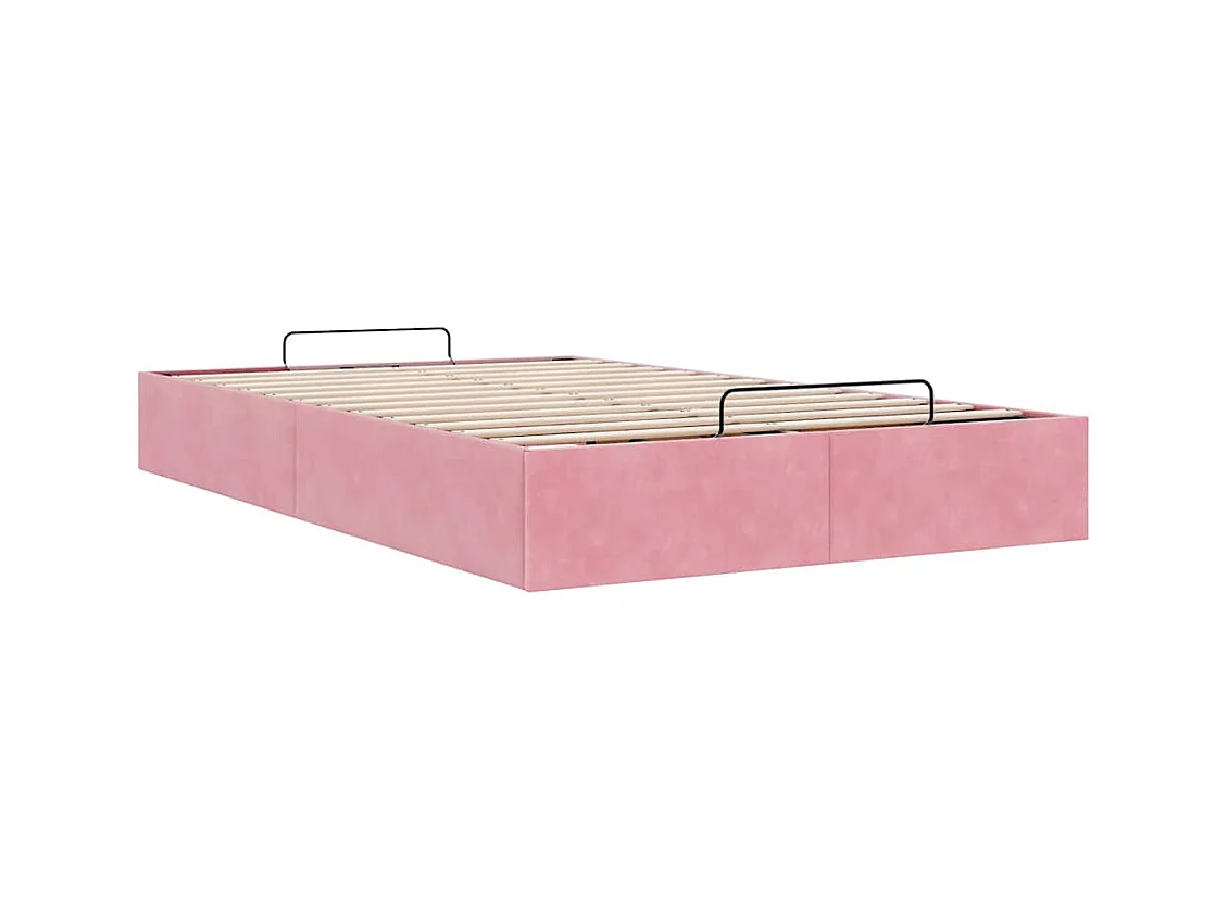 Ottoman-Bett ohne Matratze Rosa 120x200 cm Samt