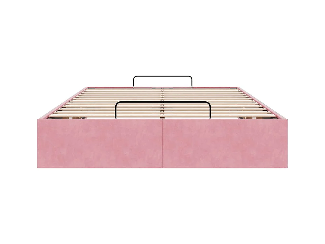 Ottoman-Bett ohne Matratze Rosa 120x200 cm Samt