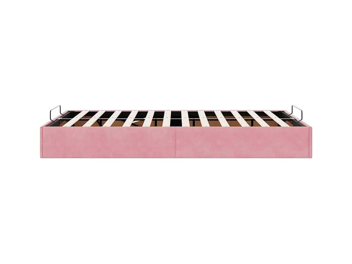 Ottoman-Bett ohne Matratze Rosa 120x200 cm Samt