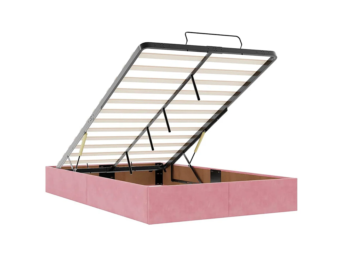 Ottoman-Bett ohne Matratze Rosa 120x200 cm Samt