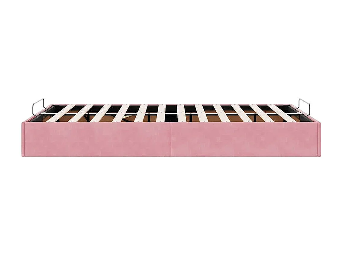 Struttura Letto Pouf Senza Materasso Rosa 120x200 cm Velluto