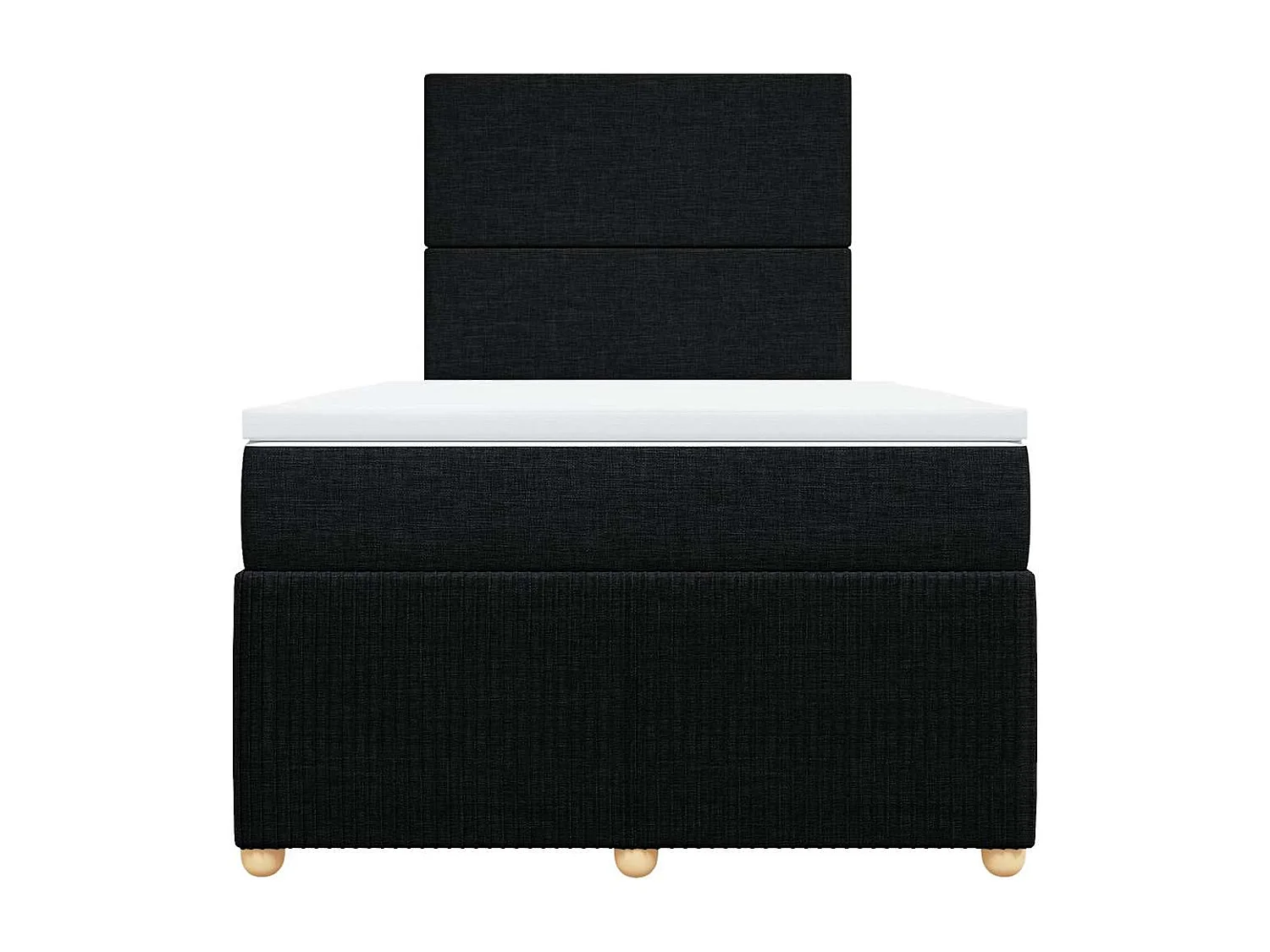 Giroletto a Molle con Materasso Nero 120x200 cm in Tessuto