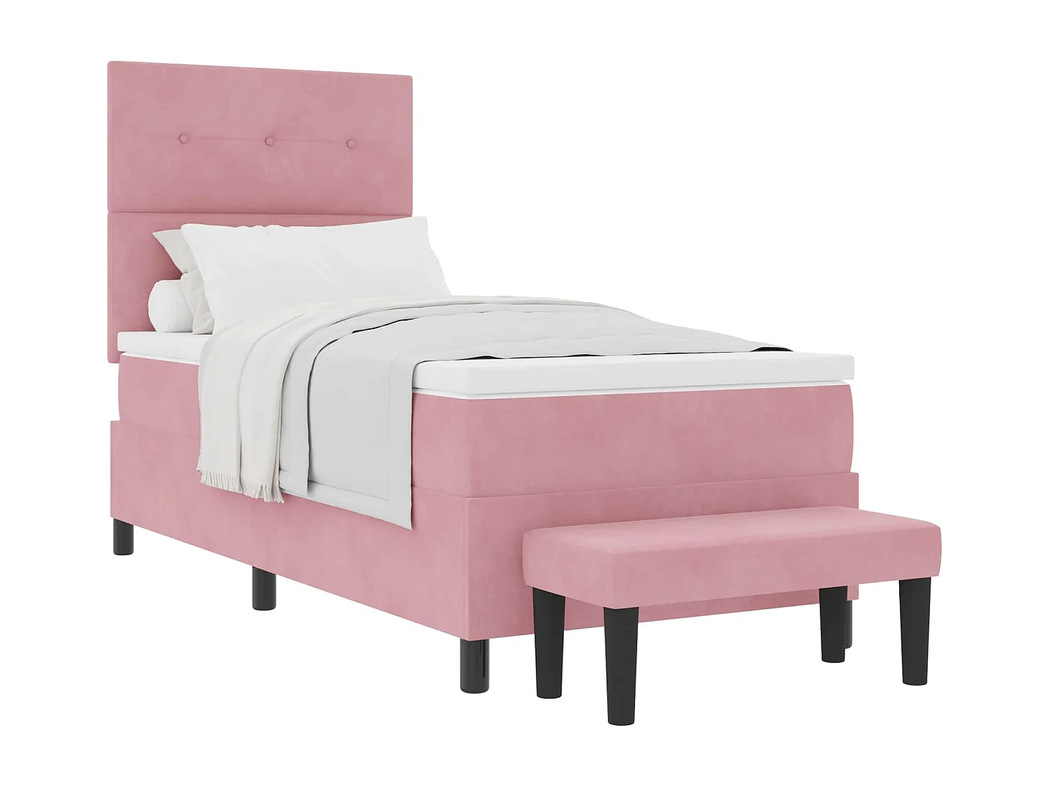 Boxspring bed met matras Roze 100 x 200 cm Fluweel