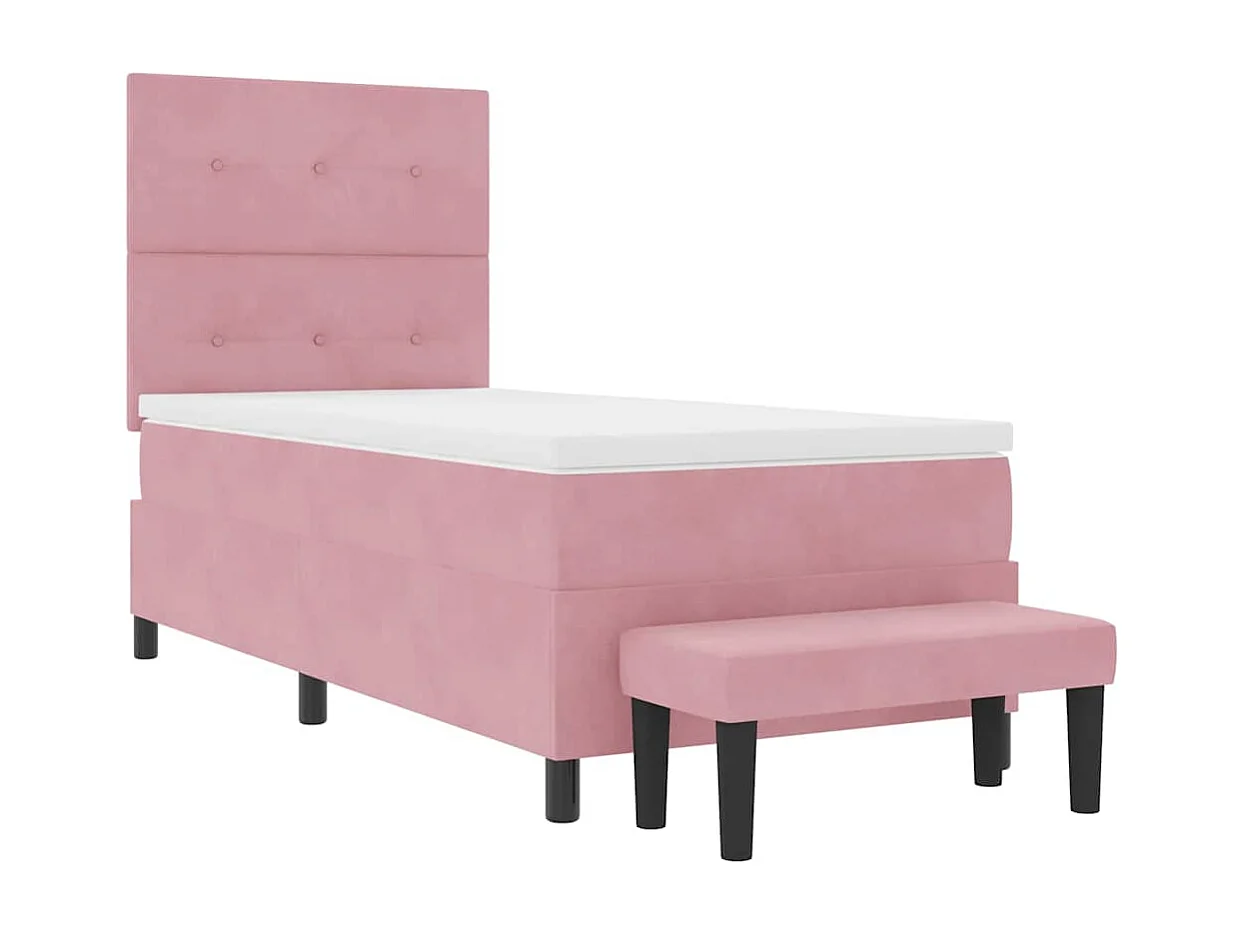 Boxspring bed met matras Roze 100 x 200 cm Fluweel