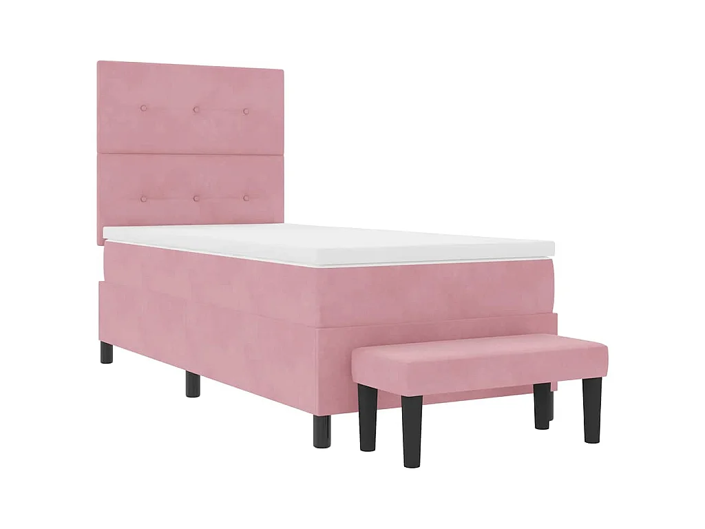 Letto a molle con testiera Rosa 200 x 100 cm Velluto