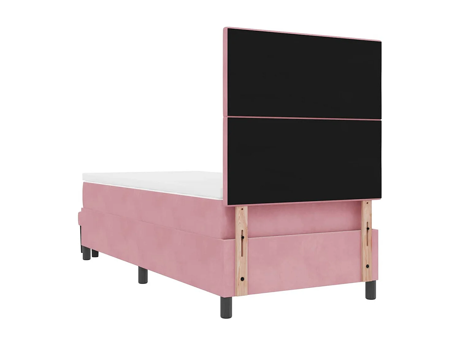 Letto a molle con testiera Rosa 200 x 100 cm Velluto